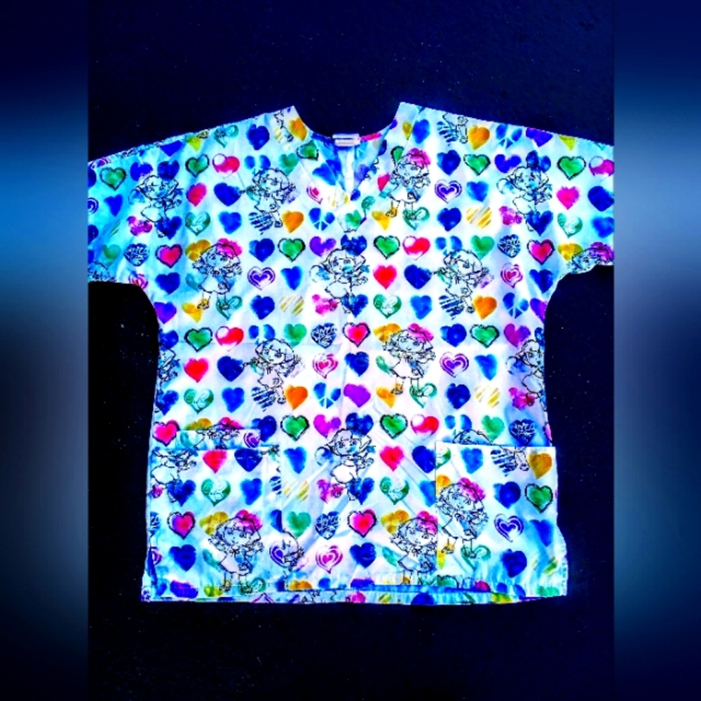 Colorful Dora the explora Heart Print Top
